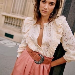 Sezane Bony Shirt cream color - EUR 36